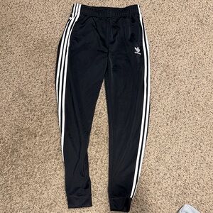 adidas Kids Navy Joggers with White Stripes